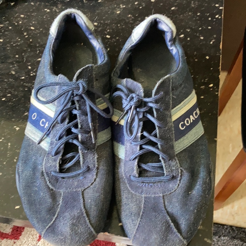 Coach 9.5 blue stripes shoes